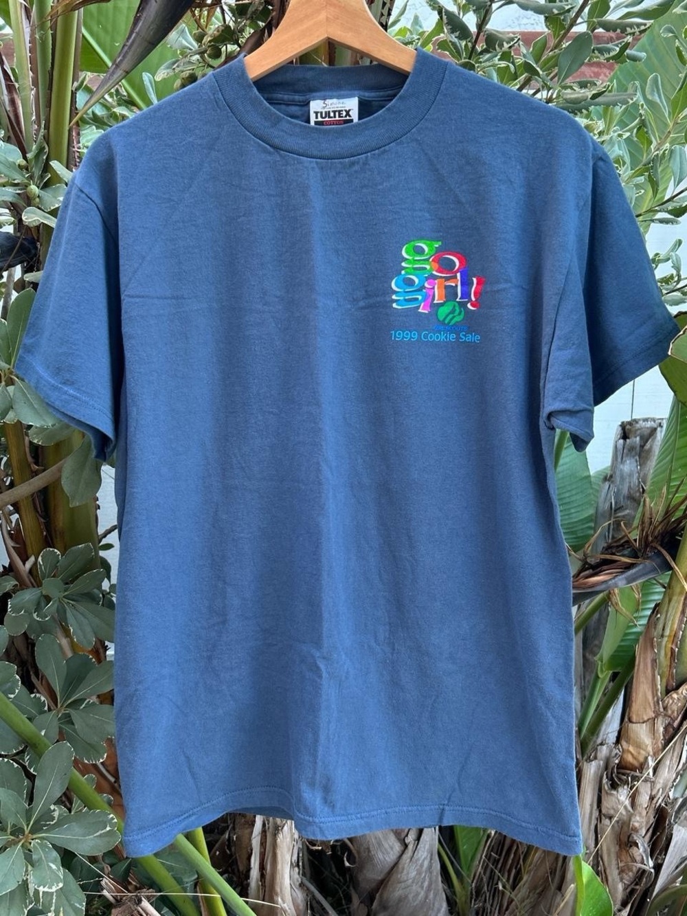 Vintage 1999 SeaWorld Manatee Girl Scout Cookie Sale T Shirt Mens Medium Blue